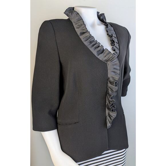 Tendencias Ferrera Blazer 12 Black Organza Ruffle Dressy Cocktail Holiday Spain - Picture 2 of 12